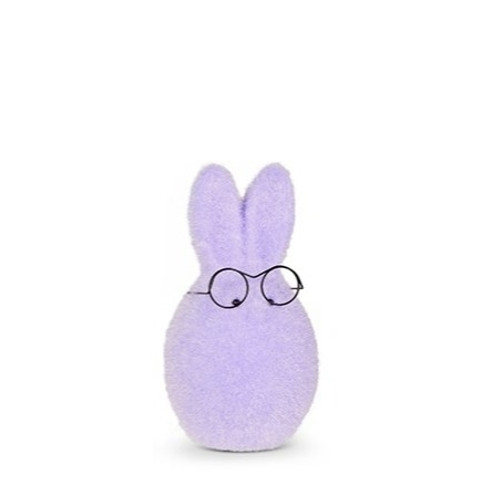 PURPLE SHERBET 6" FLOCKED BUNNY HEAD WITH GLASSES