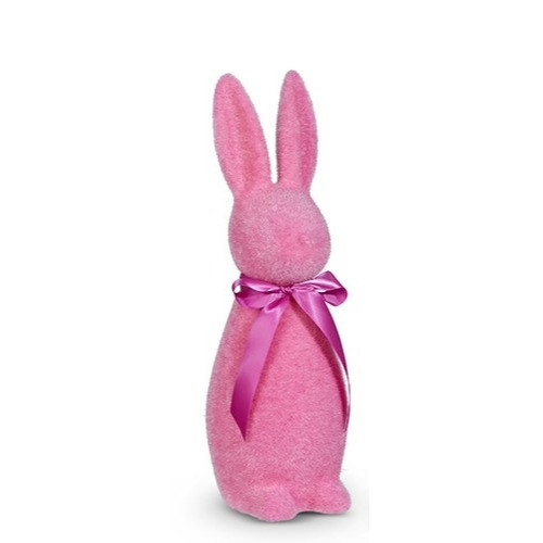 PINK SHERBET FLOCKED16"  BUNNY