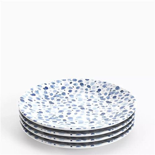 Yao Cheng Azure Collection Melamine 8" Salad Plates - Set of 4