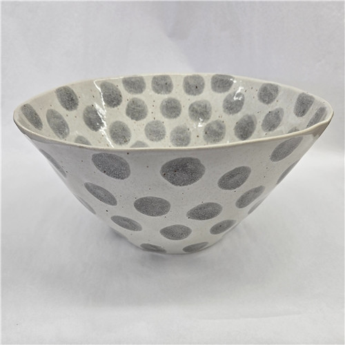 Serving Bowl - Grey Spots