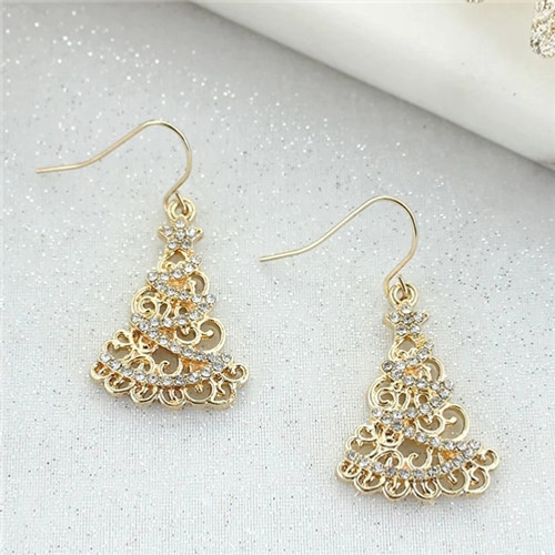 Gold & Crystal Tree Earrings