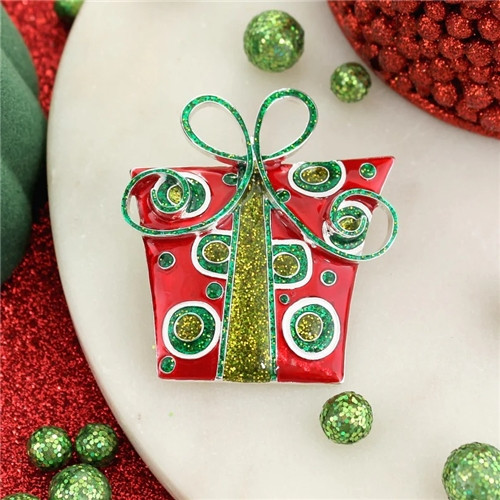 Whimsical Christmas Package Pin/Pendant