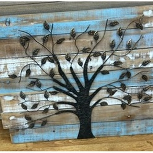23.5" Wood Panel w/Metal Tree
