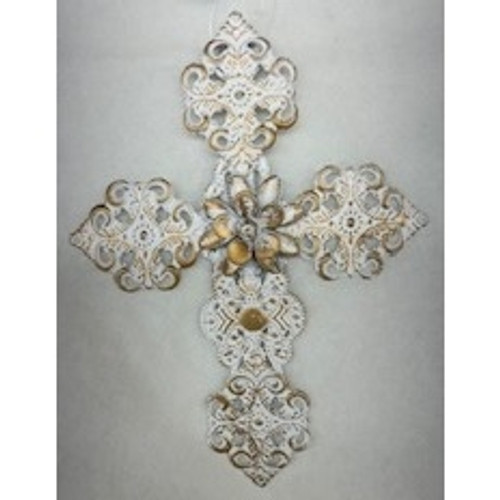 6"Metal Filigree Cross Orn.