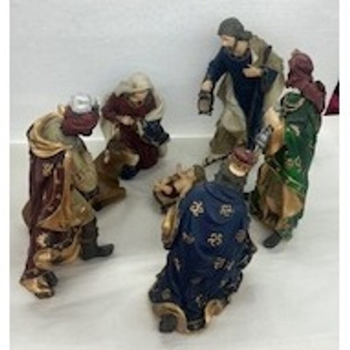 8Pc 13" Nativity Jewel Tone Set