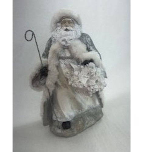 11.75" White Ice Santa w/Silver
