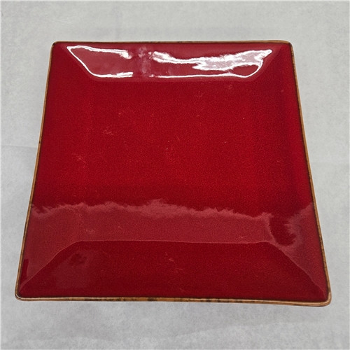 Red Square Salad Plate