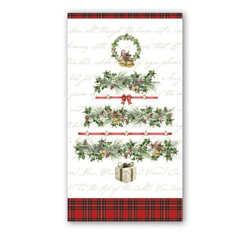 Holiday Garland Hostess Napkin by Michel Designs Holiday Garland Hostess Napkin by Michel Designs