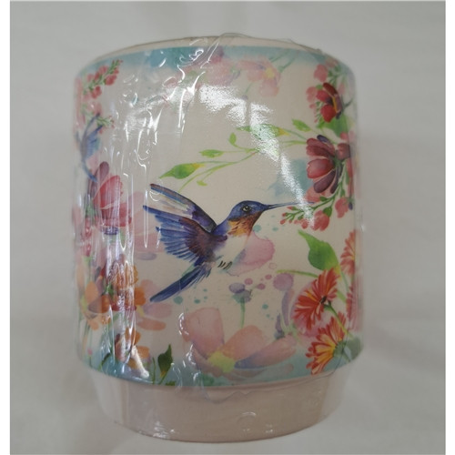 Hummingbird Round Pot Candle Summer Melon by Swan Creek