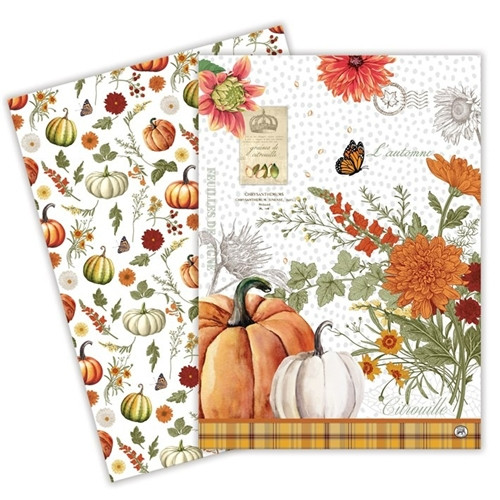 Pumpkin Delight Kitchen Towel Set of 2 by Michel Designs Pumpkin Delight Kitchen Towel Set of 2 by Michel Designs