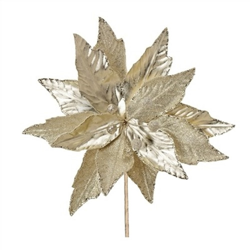 Gold Poinsettia 23" High