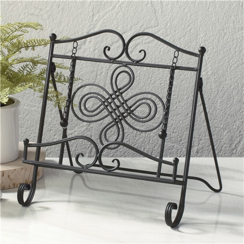 Swirl Design Metal Cookbook Stand Black by Tripar Swirl Design Metal Cookbook Stand Black by Tripar