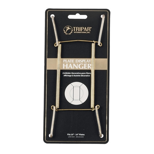 Plate Wire Hanger Brass Finish Fits 10"-14 by Tripar Plate Wire Hanger Brass Finish Fits 10"-14 by Tripar