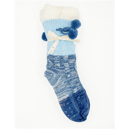 Blue Fuzzy Camper Socks by Simply Southern