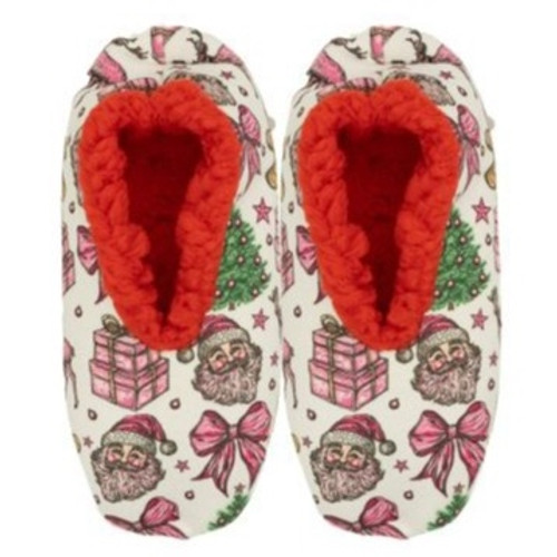 Holiday Slippers Santa, Bows, Christmas Trees, and Presents By Simply Southern Holiday Slippers Santa, Bows, Christmas Trees, and Presents By Simply Southern