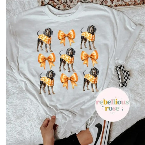 Smokey Coquette Bows Tennessee Graphic T-shirt Short Sleeve Smokey Coquette Bows Tennessee Graphic T-shirt Short Sleeve