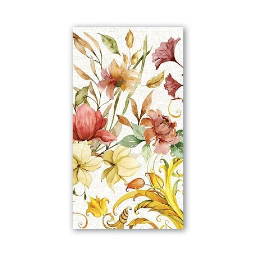 Fall Leaves and Flowers Hostess Napkins by MIchel Designs