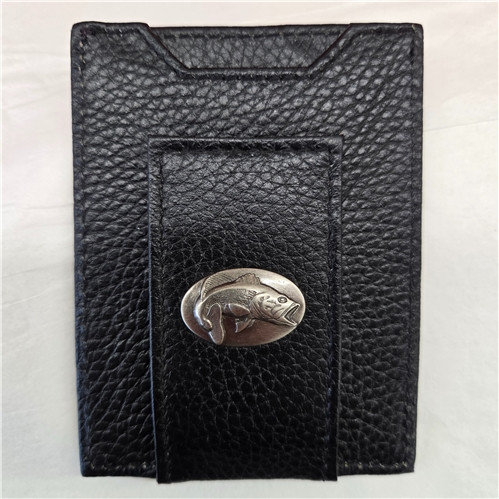 Black Front Pocket Wallet - Bass