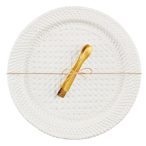 Woven Stoneware Platter Set