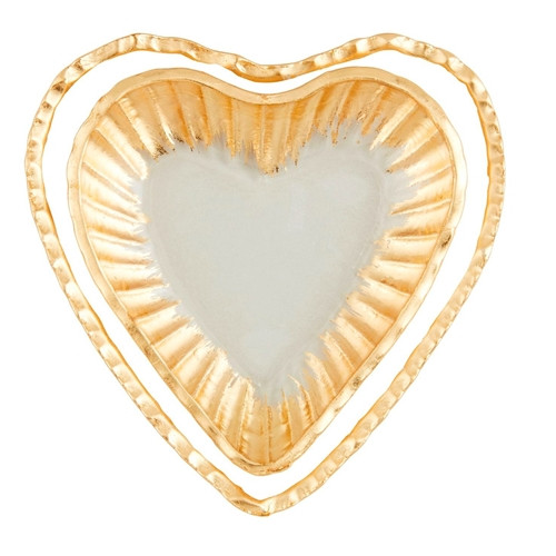 Gold Edge Heart Tidbit Tray (Sold Separately)