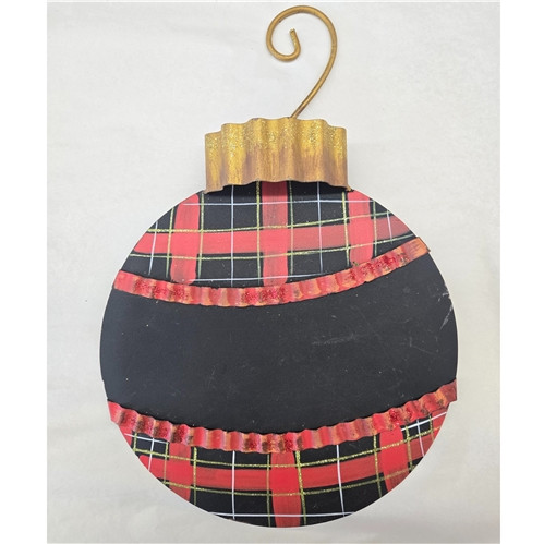 Medium Plaid & Chalkboard Ornament