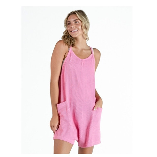 Simply Southern Pink Corded Romper