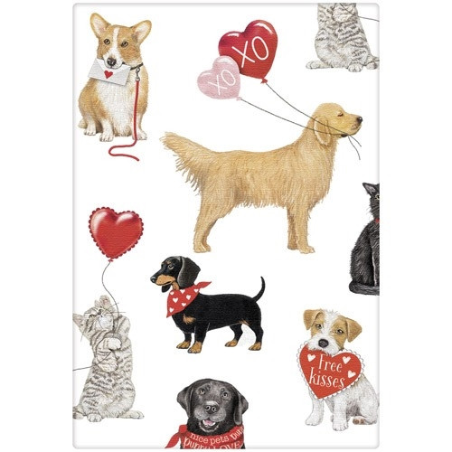 Valentine's Pet Scatter Bagged Towel