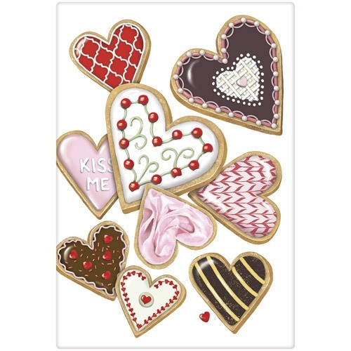 Heart Cookies Bagged Tea Towel