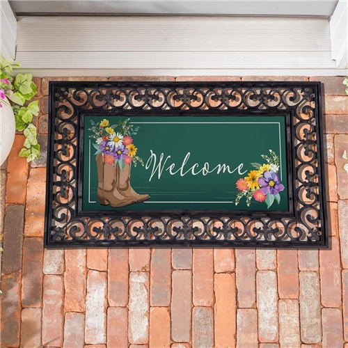 Boots And Bow Floral Sassafras Switch Mat