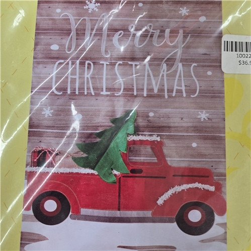 Vintage Christmas Tree Truck Flag