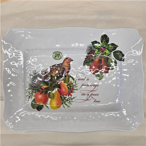 In A Pear Tree Melamine Serveware Large Platter by Michel Designs