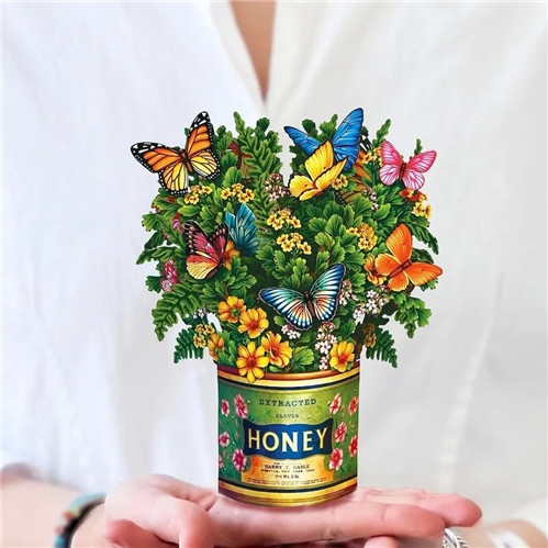 FRESHCUT PAPER Mini Butterflies and Buttercups Greeting Card