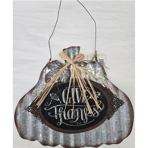 Corrugated Pumpkin Hanger - Give Thanks