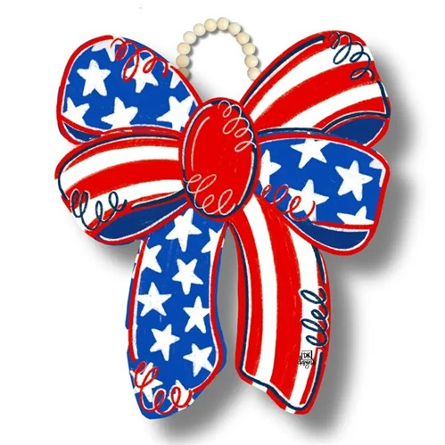 Patriotic Bow Large Door Hanger