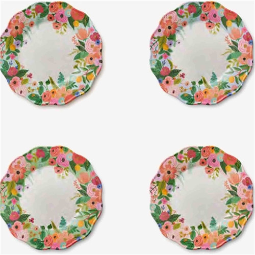 Garden Party Melamine Dinner Plates Set of 4