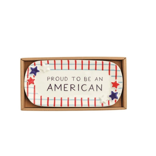 Plaid American Sentiment Tray