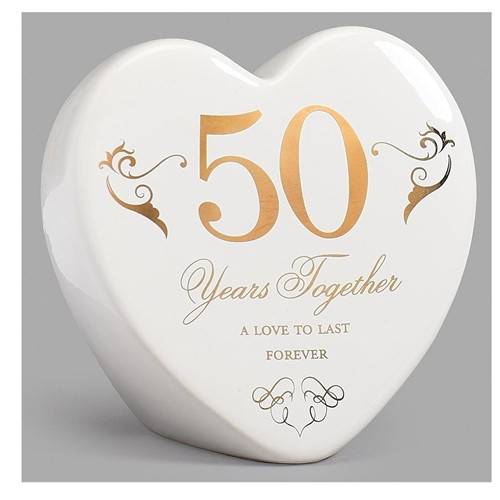 3.75" 50th Anniversary Heart Figurine