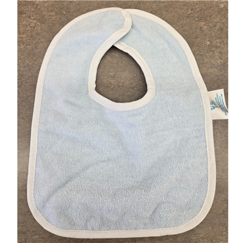 Terry Cloth Light Blue Infant Bib