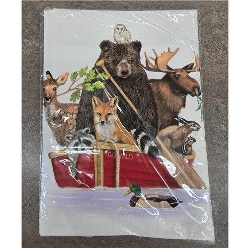 Red Animal Boat Bagged Towel by Mary Lake Thompson