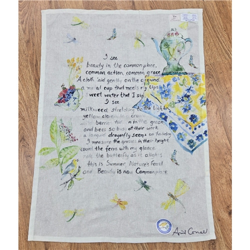 I See Beauty Poem Tea Towel