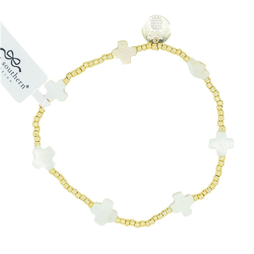 Simply Southern Faith Bracelet- White Crosses