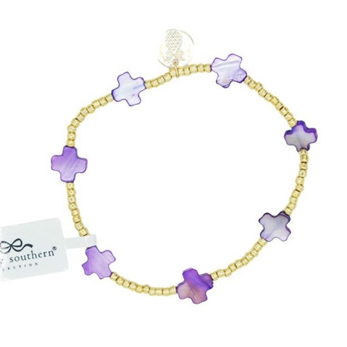 Simply Southern Faith Bracelet- Purple Crosses