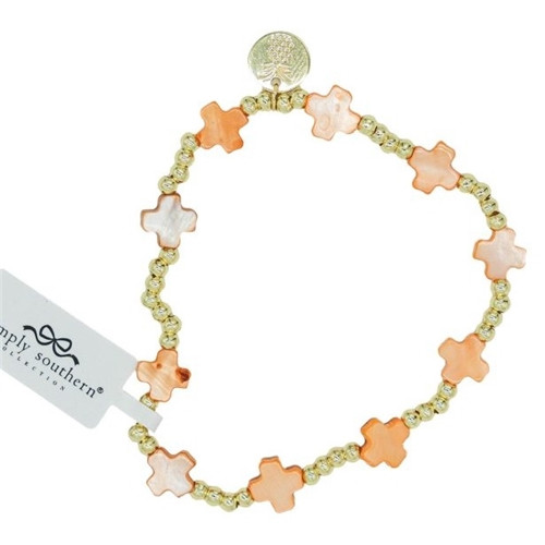Simply Southern Faith Bracelet- Orange Crosses