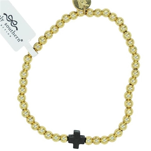 Simply Southern Faith Bracelet- Single Black Cross
