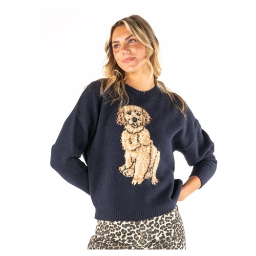 Simply Southern Crew Sweatshirt- Navy Paw
