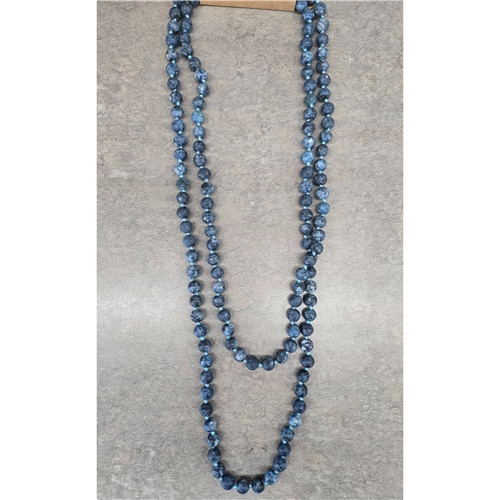 Dark Blue Natural Stone 54" Necklace