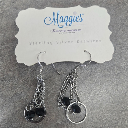Maggie's Black Sterling Silver Earrings