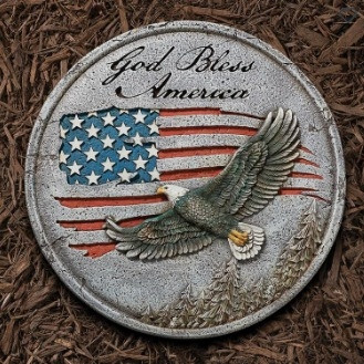 11.75" God Bless America Garden Stone