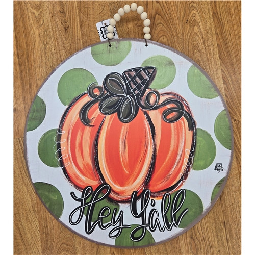DK Designs Green Polka Dot Pumpkin Hey Yall