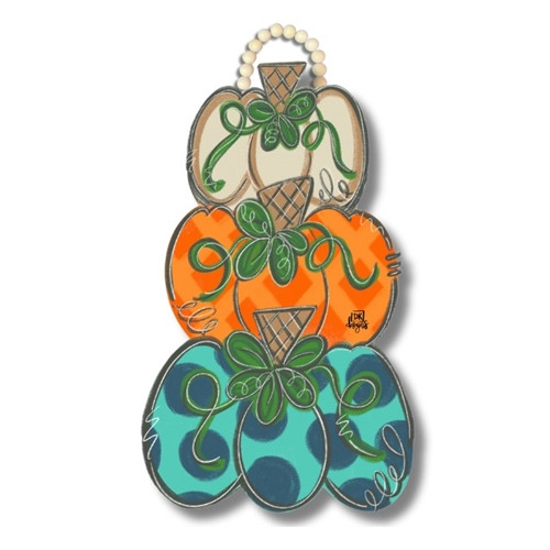 DK Designs Blue Pumpkin Stack Door Hanger